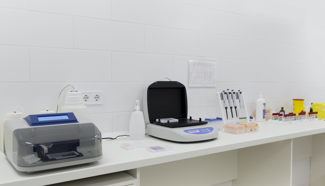 Life science facility interior requiring controlled visitor and cargo access