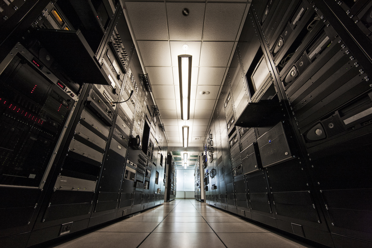 Storage racks of on-premise cloud.