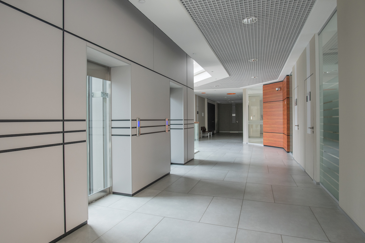 Space Management. Image of empty corridor in modern office building