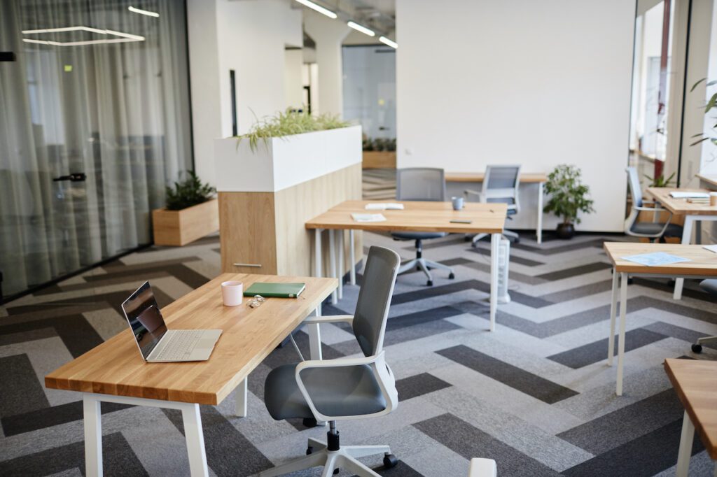 Space Management. Workspace in Empty Office