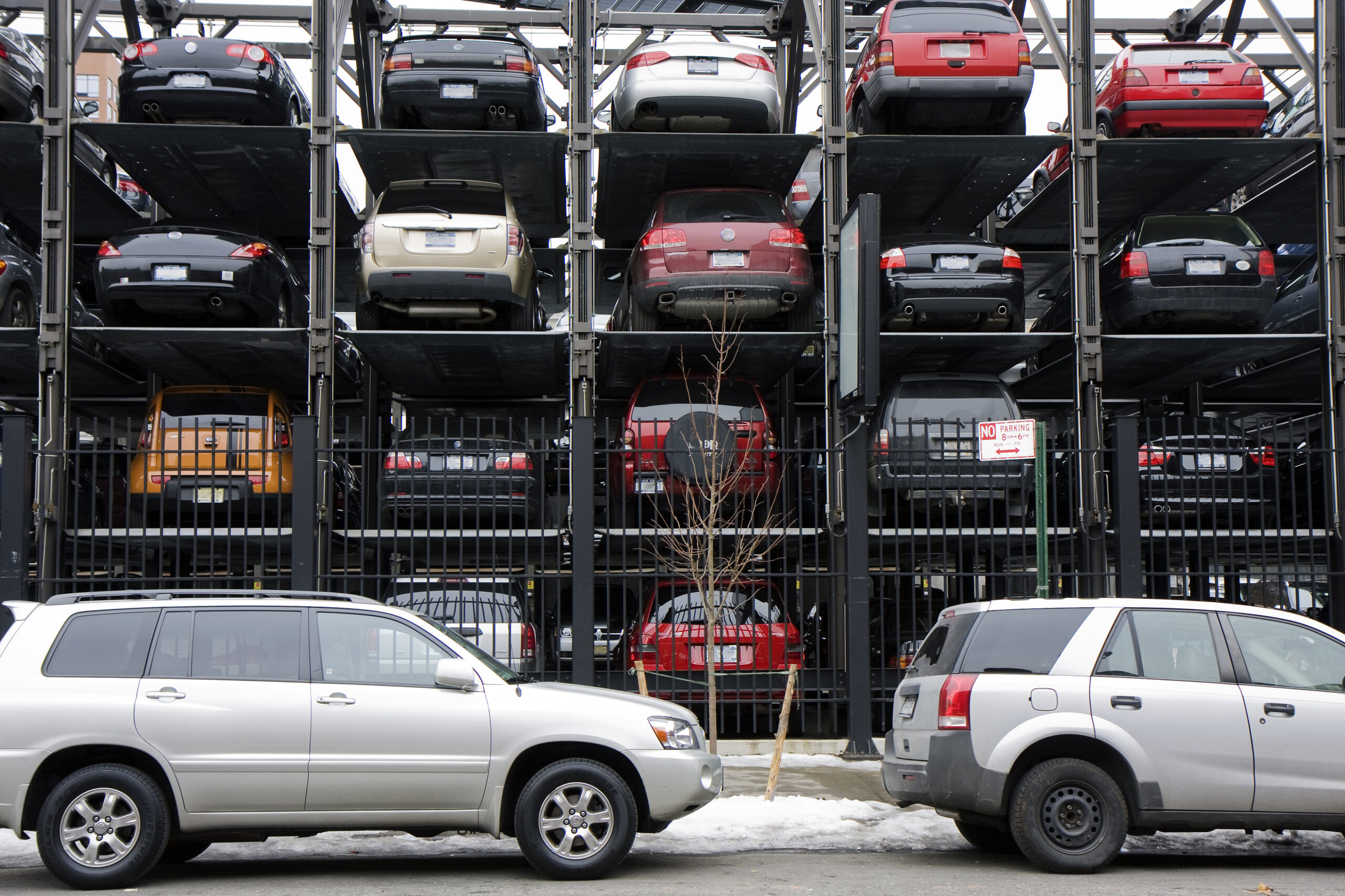 Charging modern electric cars from station outdoors