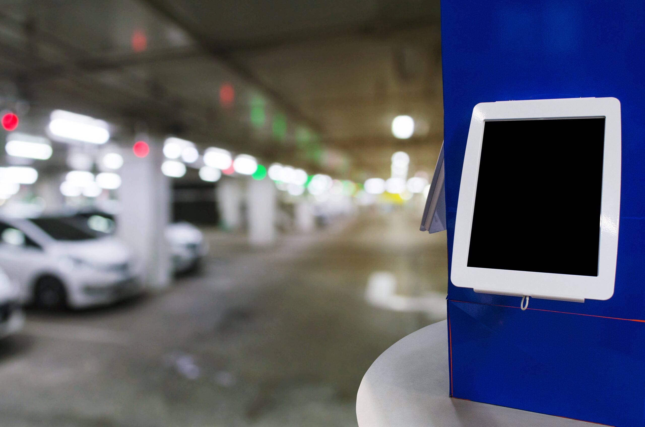 Charging modern electric cars from station outdoors